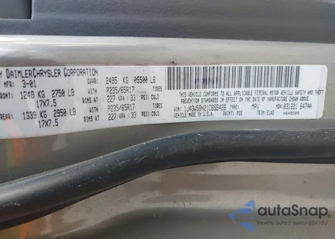 2001 Jeep Grand Cherokee Limited from USA, damaged, VIN 1J4GW58N21C655426